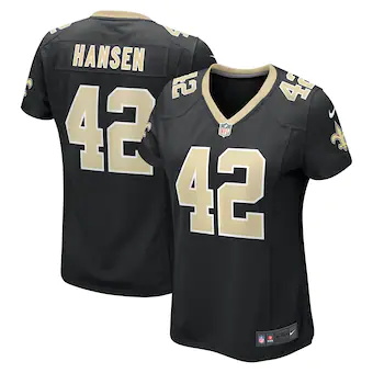 womens nike chase hansen black new orleans saints game jers